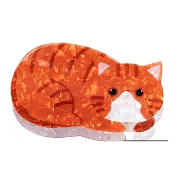 Accessories - Cat Orange Tabby Cat Hair Claw Clip Hair Accessories Cat Lovers New